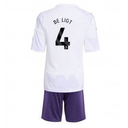 Manchester United Matthijs de Ligt #4 Uit tenue Kids 2025-26 Korte Mouw (+ Korte broeken)